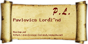 Pavlovics Loránd névjegykártya
