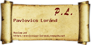 Pavlovics Loránd névjegykártya